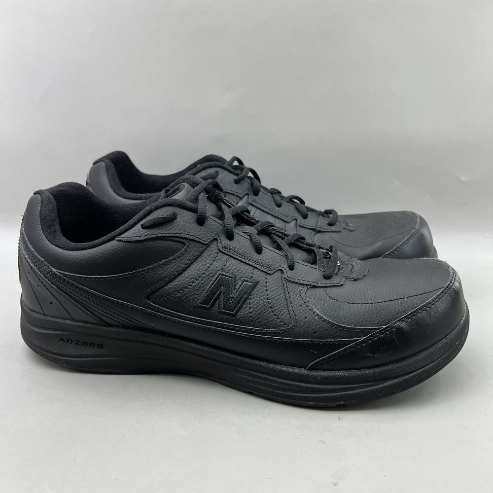 New Balance 577 Walking Shoes Men Size 14 EE Wide Black Leather Comfort Sneakers